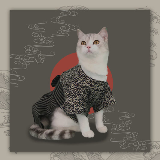 KFX-6131005 Japanese Style Dog Kimono with Printed Cotton Fabric in Multiple Sizes