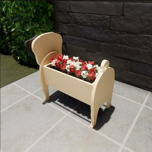 KFX-6139837 Potted Plant Flowerpot for Home Decoration in Yellow and White, Small and Large Sizes