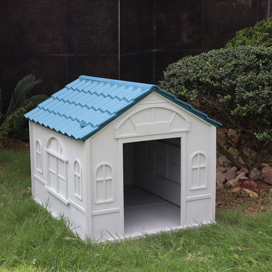 KFX-6151741 Rainproof Outdoor Kennel for Medium and Large Dogs in Blue, Red, and Green
