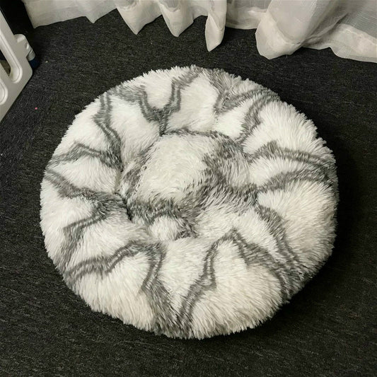 KFX-6153917 Multicolor Plush Round Nest Bed for Dogs and Cats - Various Sizes Available