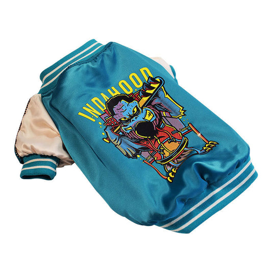 KFX-6160701 Cotton-Padded Dog Jacket - Casual Outerwear in Blue and Red, Sizes XS to 2XL