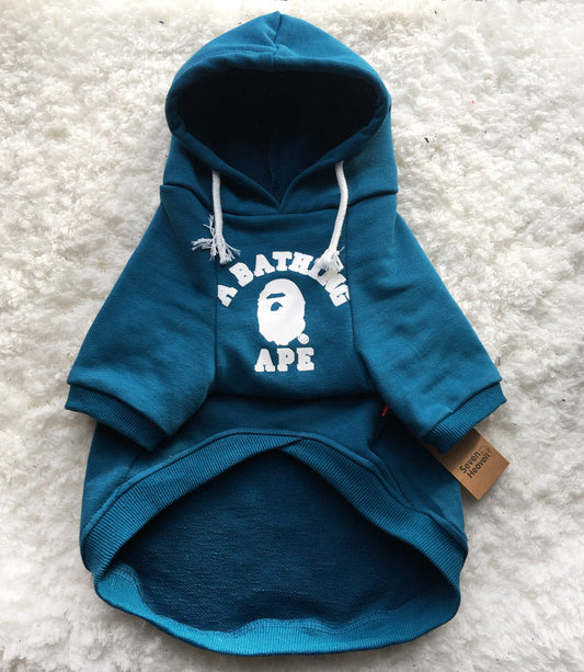 KFX-6163773 Trendy Printed Hooded Pet Clothes for Casual Wear, Cotton Material