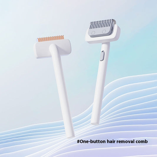 KFX-6166973 Pet Hair Unknotting Comb for Dogs and Cats - Floating Design, ABS & Stainless Steel, 3.3cm x 6.6cm x 18.7cm