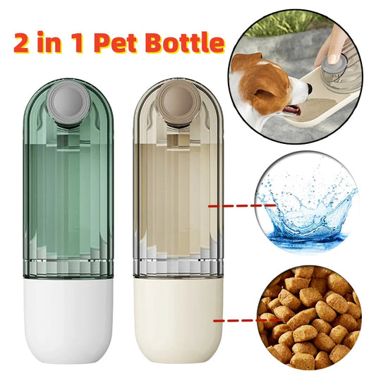 KFX-6167229 Portable 2-in-1 Pet Water Cup with Segment Design for Dog Walking, Non-Toxic and Easy to Clean