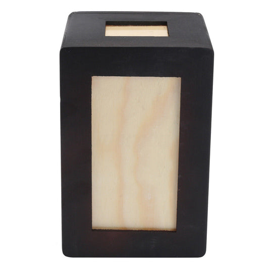 KFX-6172605 Cat Memorial Wooden Urn Box in Black - Natural Wood Pet Keepsake