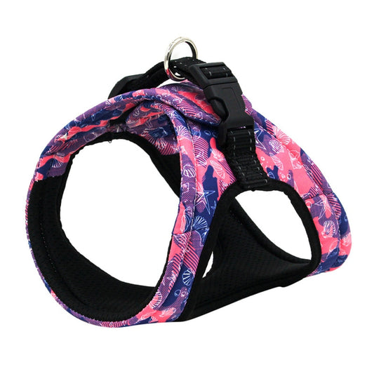 KFX-6178365 Reflective Mesh Dog Vest Harness with Quick-Release Seat Belt and Double Loop Design for Small to Medium Dogs