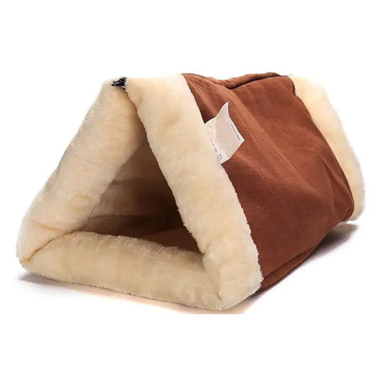 KFX-6178749 Foldable Snooze Tunnel Pet Bed - Comfortable Fleece Mat for Cats and Dogs, Multi-Purpose Design, Machine Washable