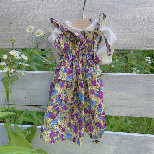 KFX-6181437 Floral Lavender Pet Sling Skirt with Sunscreen Protection and Anti-Shedding Features