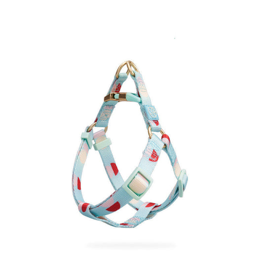 KFX-6214717 Y-Shaped Nylon Chest Strap Leash for Small Dogs - Adjustable Fit with Zinc Alloy Hook