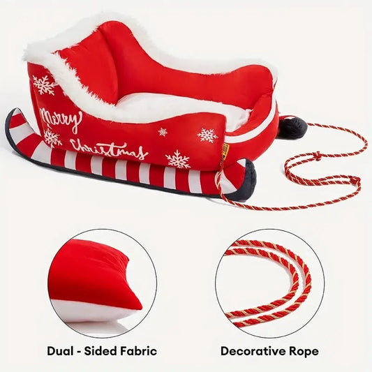 KFX-6215485 Red Elk Sled Nest Pet Bed for Dogs - Available in Small and Medium Sizes