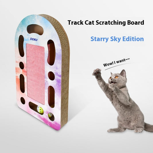 KFX-6221373 Cat Scratch Board with Ball - 50.5 x 30.5 x 6 cm, Durable Corrugated Design