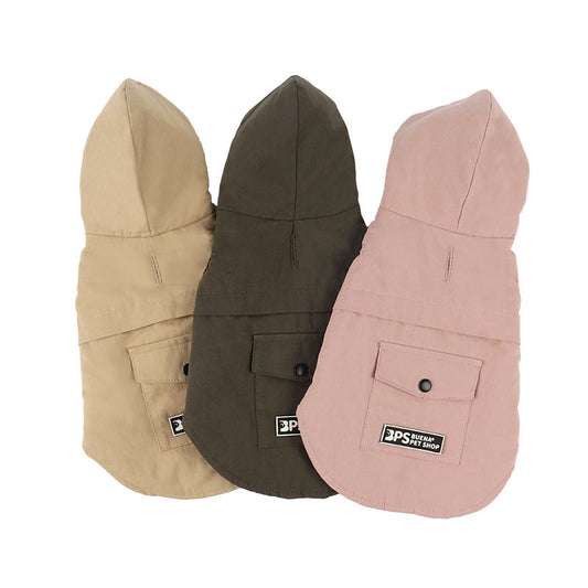 KFX-6237245 Corgi Bichon Cozy Velvet Hooded Vest for Pets - Autumn & Winter Wear