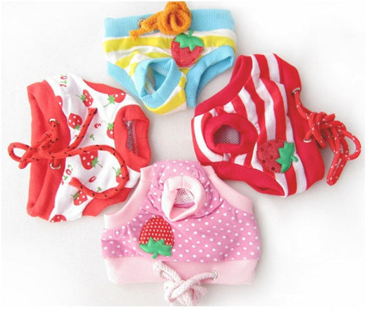 KFX-6246589 Reusable Cotton Dog Diaper Pants for Female Pets - Sizes S-XL