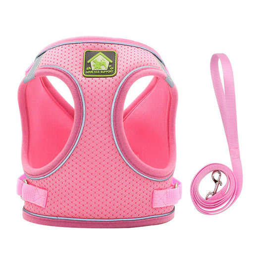 KFX-6247997 Adjustable Cat and Small Dog Vest Style Traction Rope - Outdoor Use, Durable Cloth Material