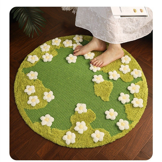 KFX-6250045 Sisal Cat Scratching Pad with Floral Design, 80CM Diameter, Durable & Non-Chip Protection