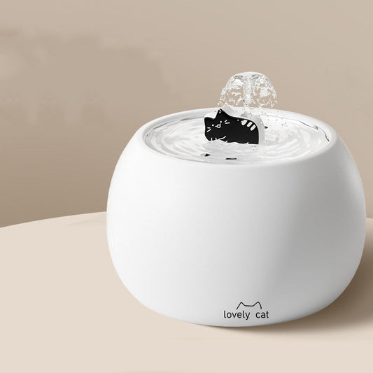 KFX-6259773 Ceramic Cartoon Kitty Pet Water Fountain - White & Black Options Available
