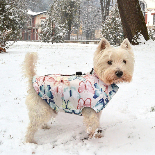 KFX-6266045 Warm Cotton Dog Coat for Big Dogs - Autumn/Winter Fashion in Rose, Red, and Black