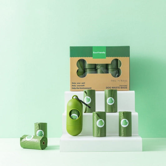 KFX-6271677 Biodegradable Pet Waste Bags - Green & Lavender Options, 8/16/20 Rolls Available