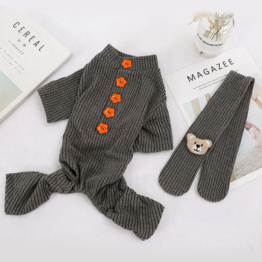KFX-6273597 Cute Japanese and Korean Style Pet Dog Costume - Cotton Four-Legged Clothing