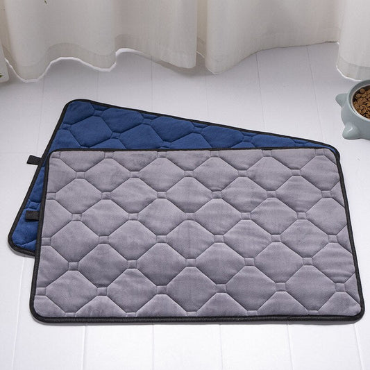 KFX-6277053 Warm Plush Dog Car Mat - Machine Washable Crystal Velvet & Short Plush, Large Size Available in Sapphire Blue & Fashion Gray