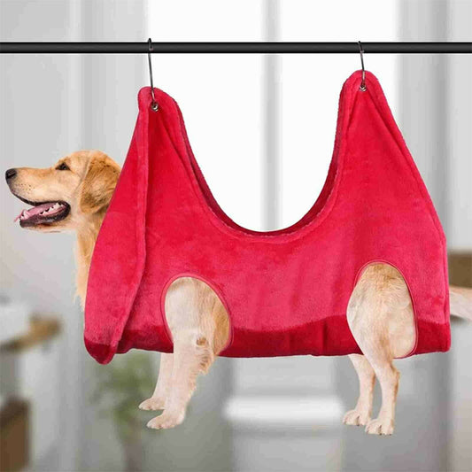 KFX-6278461 Pet Grooming Hammock for Dogs and Cats - Breathable Soft Fabric Restraint for Bathing, Trimming, and Care