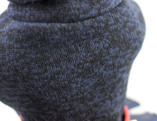 KFX-6305981 Cozy Woolen Skirt Sweater Set for Female Pets in Gray and Navy Blue