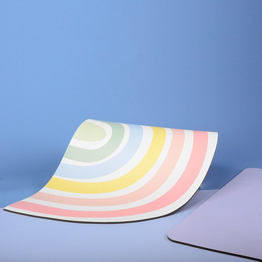 KFX-6315581 Rainbow Waterproof Placemat for Cats and Dogs - Non-Slip Design, Durable PU Surface