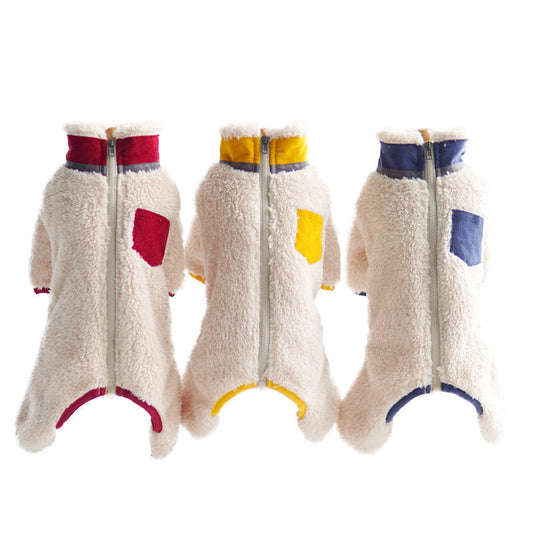 KFX-6318141 Cozy Plush Padded Stand-Up Collar Coat for Pets in Fashionable Style
