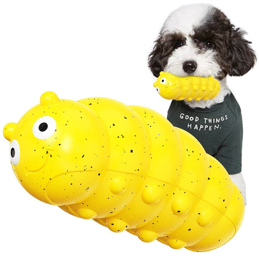 KFX-6320317 Sound Grinding Teething Ball for Dogs - Durable Plastic Chew Toy in Yellow and Insect Green