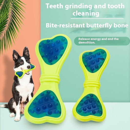 KFX-6327869 Durable Butterfly Bone Chewing Toy for Dogs - Nylon PU, Available in Small, Medium, and Large Sizes