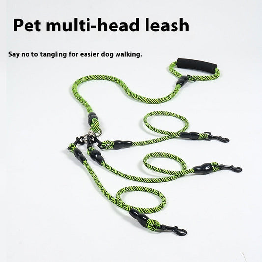 KFX-6329021 Multi-Head Wear-Resistant Dog Leash in Various Colors and Traction Options