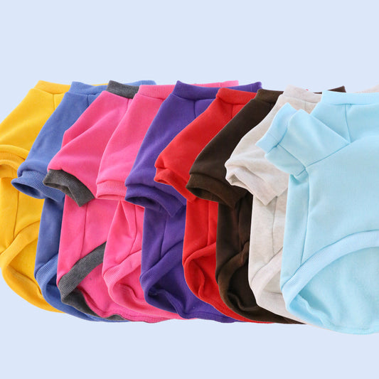 KFX-6330301 Fleece-Lined Thick Solid Color Hoodie for Pets - Multiple Sizes Available