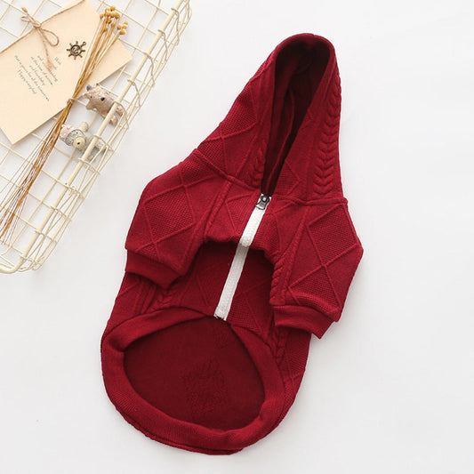 KFX-6335549 Cozy Two-Legged Sweater for Dogs - Available in Pink and Wine Red
