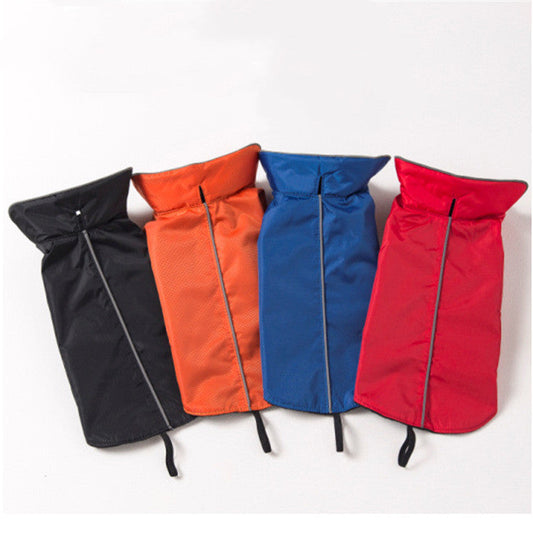 KFX-6348861 Waterproof Dog Jacket with Fleece Lining - Outdoor Wear in Black, Red, Blue, Orange - Sizes XS to XXXL