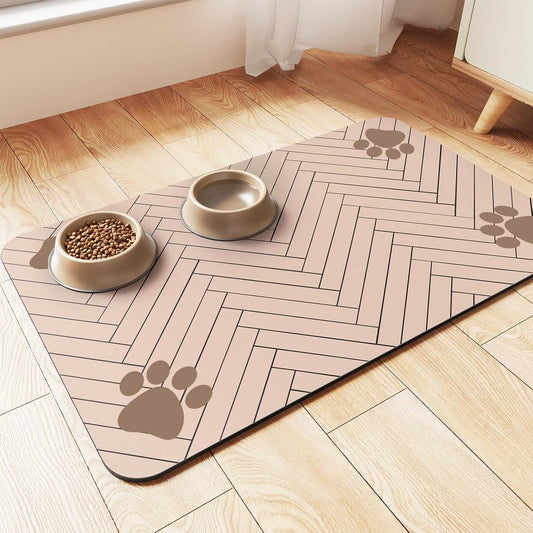 KFX-6354109 Diatom Ooze Floor Mat for Cats and Dogs - Water-Absorbing, Quick-Drying Feeding Mat, Available in Multiple Sizes and Colors