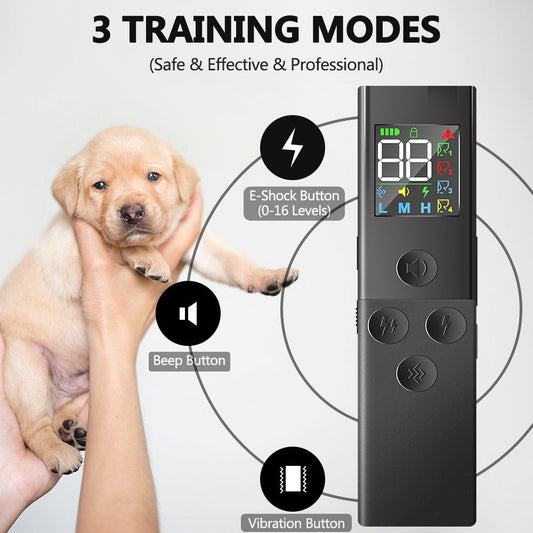 KFX-6355517 Color Screen Dog Bark Stopper Trainer for Barking Prevention, ABS Material, Rechargeable Remote & Receiver