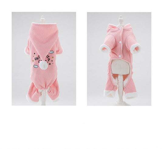 KFX-6360381 Padded Coral Fleece Boxer for Pets in Grey and Pink, Sizes XS to XXL