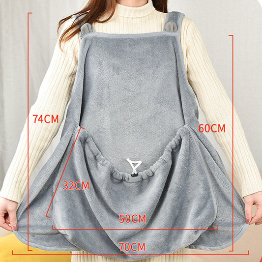 KFX-6362173 Soft Plush Pet Pinafore Apron in Grey - Non-Stick Arctic Velvet for Pets 1-7kg
