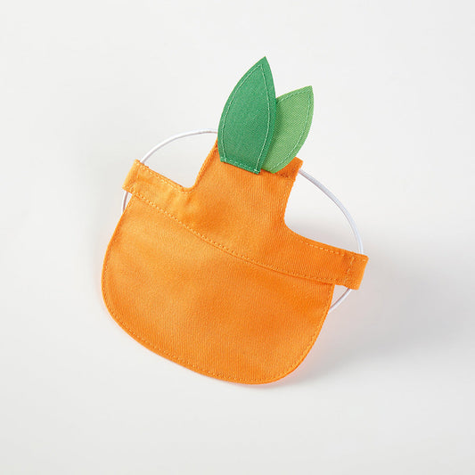 KFX-6393405 Orange Monochrome Pet Sunshade Hat with Sunscreen Strap - Size S/M