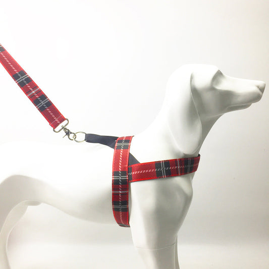 KFX-6405565 Adjustable Lattice Dog Harness with 150cm Leash - Red, Yellow, Gray, Multiple Sizes Available