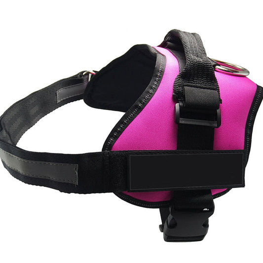 KFX-6411325 Adjustable Nylon Dog Chest Harness with Reflective Strips and Durable Traction Rope
