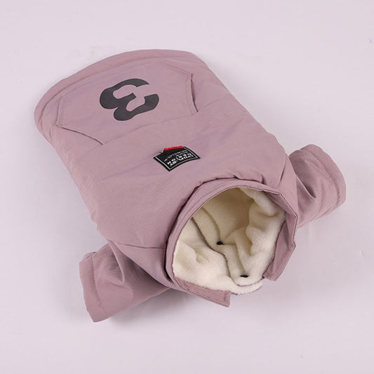 KFX-6416445 Cozy Plus Velvet Digital Coat for Dogs - Autumn and Winter Apparel in Light Khaki, Bean Paste Powder, Dark Night Blue