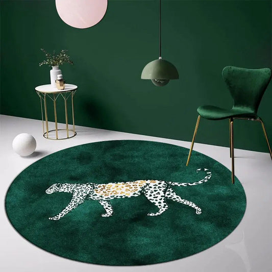 KFX-6424381 Leopard Print Crystal Velvet Carpet in Various Sizes and Shapes