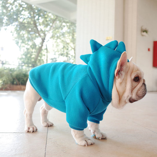 KFX-6428605 Cozy Blue Fleece Pet Hoodie for Dogs in Sizes S to XL