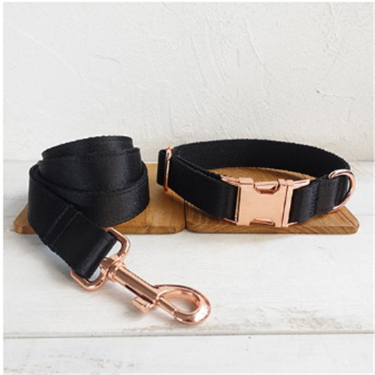 KFX-6435133 Personalized Black Dog Collar - Durable Polyester, Multiple Sizes Available (XS-XL)