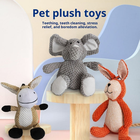 KFX-6438717 Adorable Plush Animal Toys - Variety of Colors and Designs for Pets and Gifts