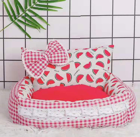 KFX-6440893 Cozy Flannel Pet Nest for Cats and Dogs - Square Shape, Cotton & Hemp, Two Sizes Available