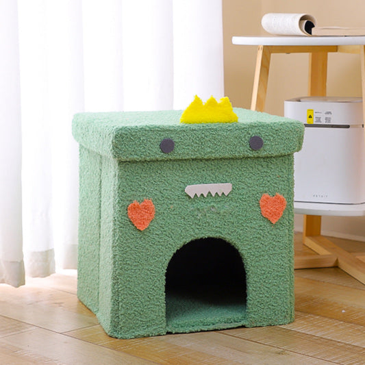 KFX-6443069 Foldable Enclosed Cat Nest for All Seasons - Gift Box Style with Various Designs