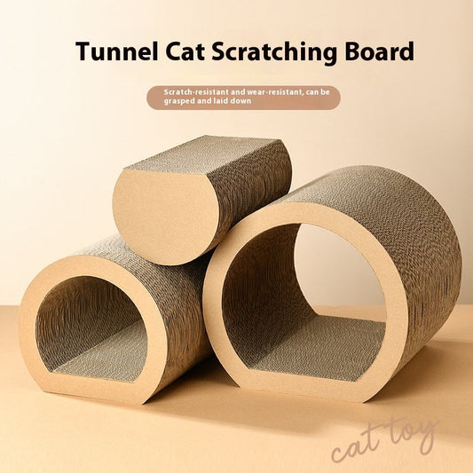 KFX-6449853 Cat Scratch Board and Tunnel Three-Piece Set for Play and Scratching
