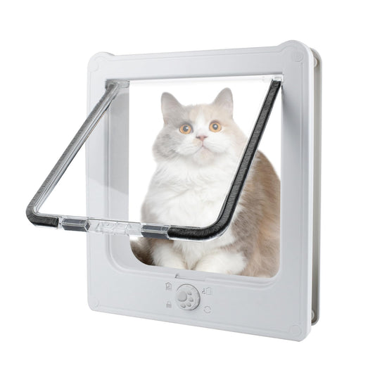 KFX-6452029 Weatherproof Cat Flap Door for Thin Windows and Sliding Doors with 4 Lock Modes